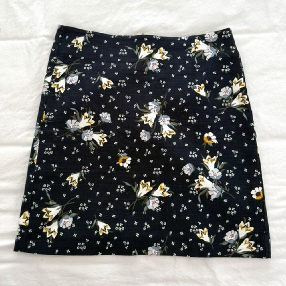 Loft Outlet Blue Floral A-Line Skirt - size 4